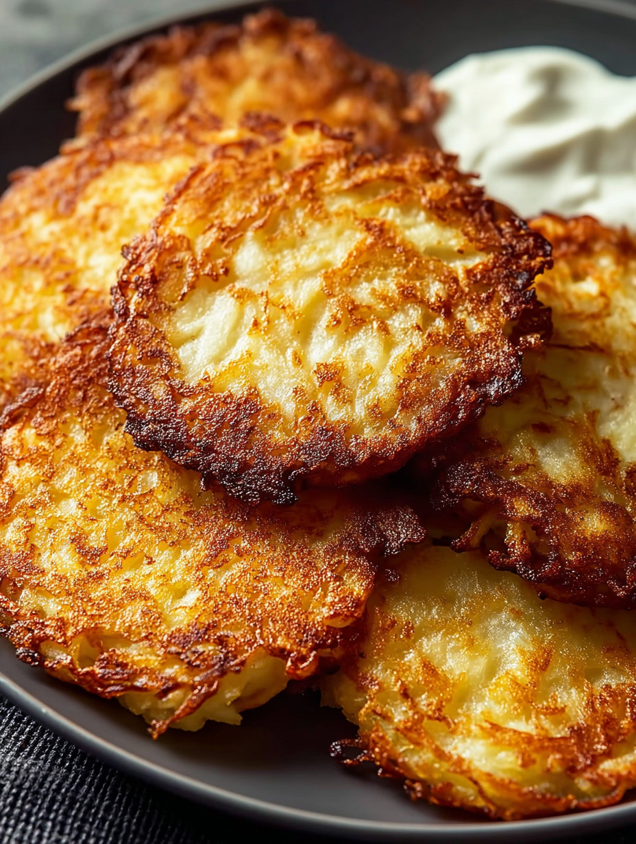 Eine Platte mit zwei Pfannkuchen, die in der Mitte verbunden sind.