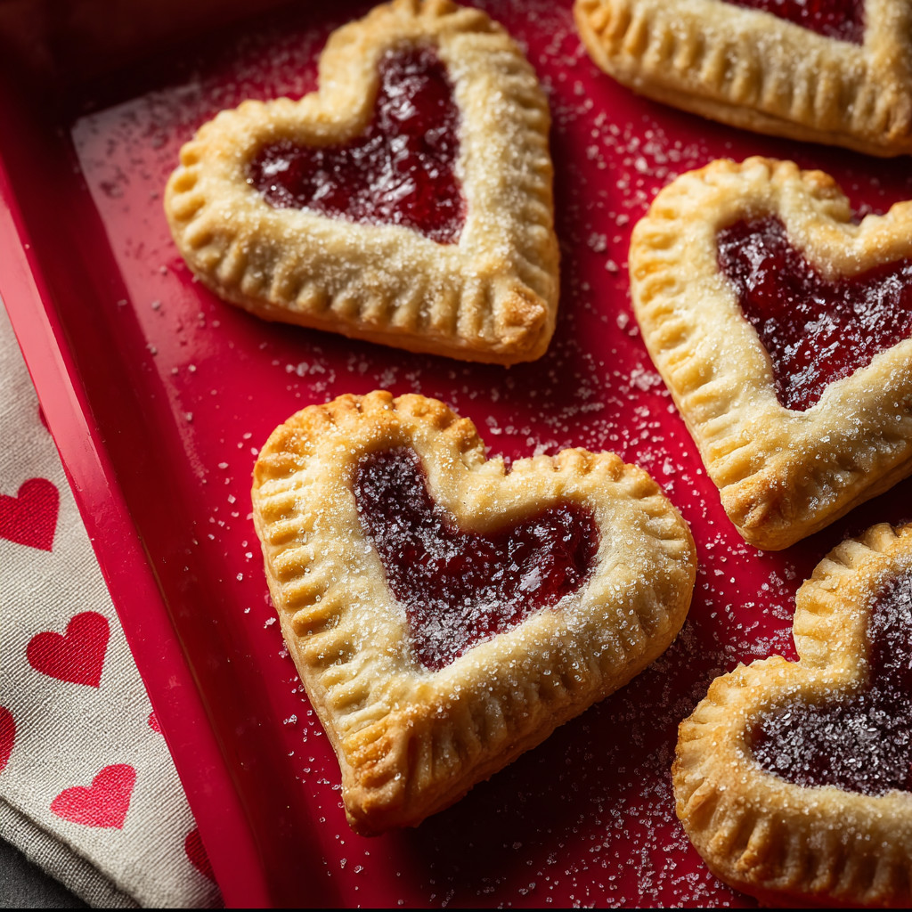 Eine Tasse mit 6 Keks, die alle mit einem Herz auf der Oberseite verziert sind.