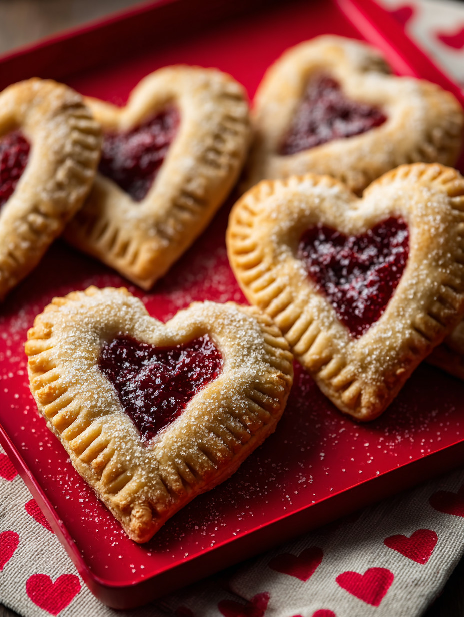 Ein kleines, rundes, weißes und rotes Gebäck mit einer Schokoladenglasur, das wie ein Keks aussieht.