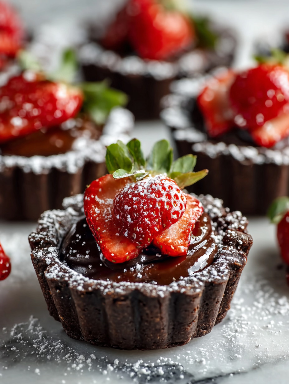 Eine Schokoladenkugel mit Strawberries und Schokolade.
