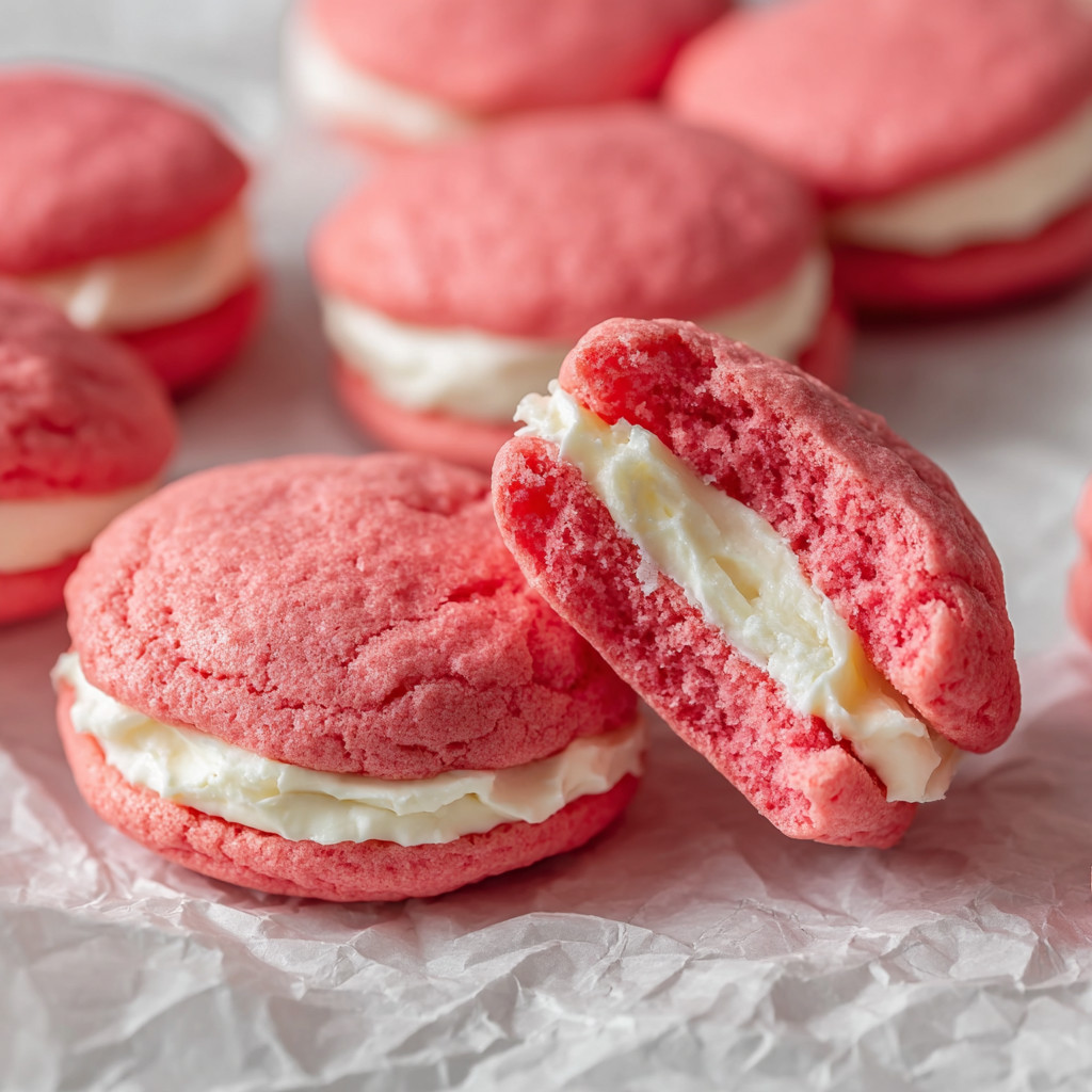 Eine Tasse mit Pink-Rose-Kreuzchen auf einem Tisch.