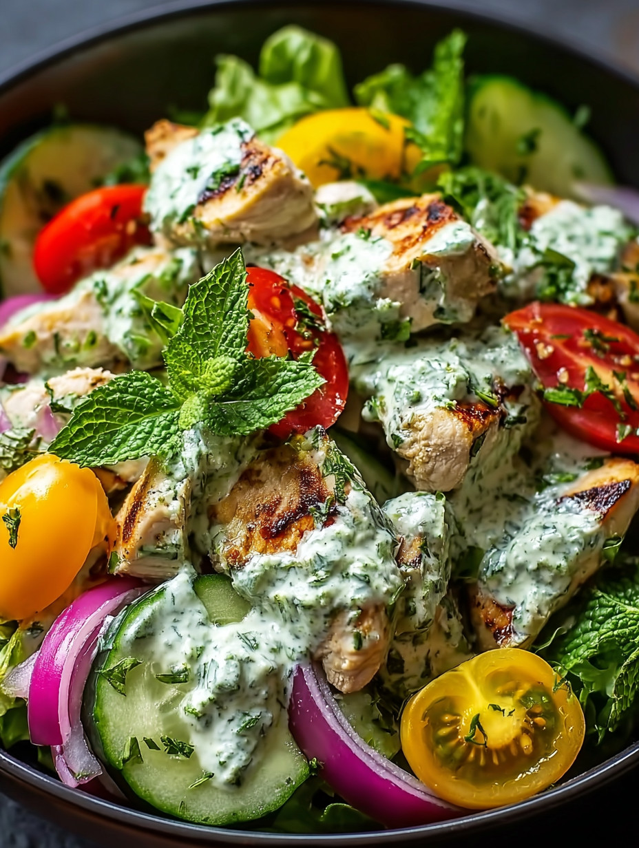 Eine salzige und saure Gemüse-Salat mit grünen Zwiebeln, Tomaten, Paprika, Zucchini und Koriander.