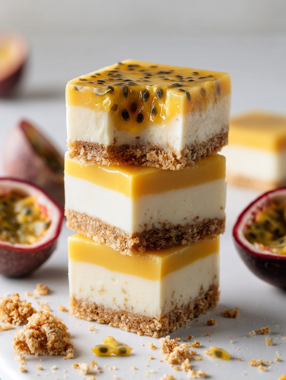 Eine Schicht aus Kokosnuss, Vanille und Käse, die in drei Schichten aufgeteilt sind.