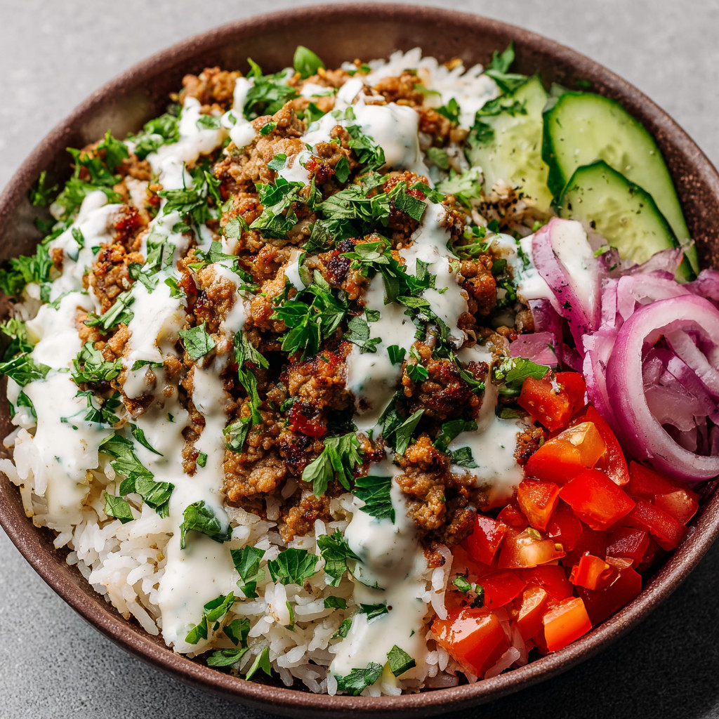 Ein großer, dunkler, mit Rice und Zwiebeln gefüllter Topf auf einem Tisch.