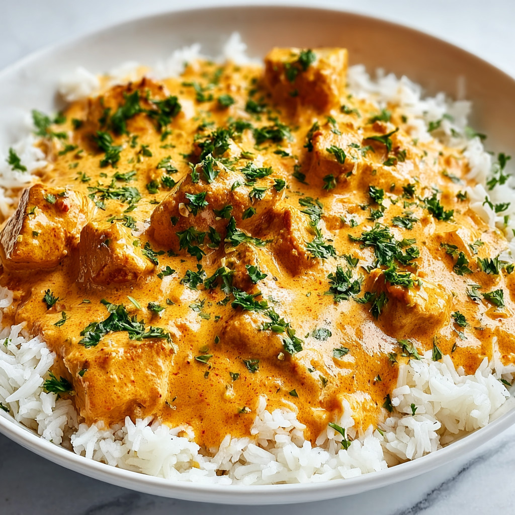 Ein weißer Teller mit Rice und Curry.