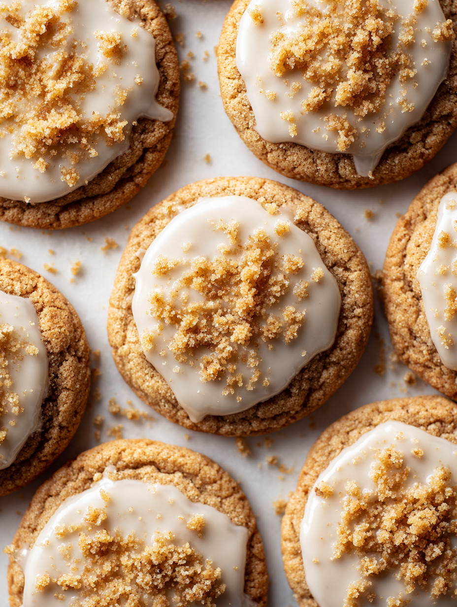 Eine Schicht aus Sandwichbrot, Zucker und Gewürzen.