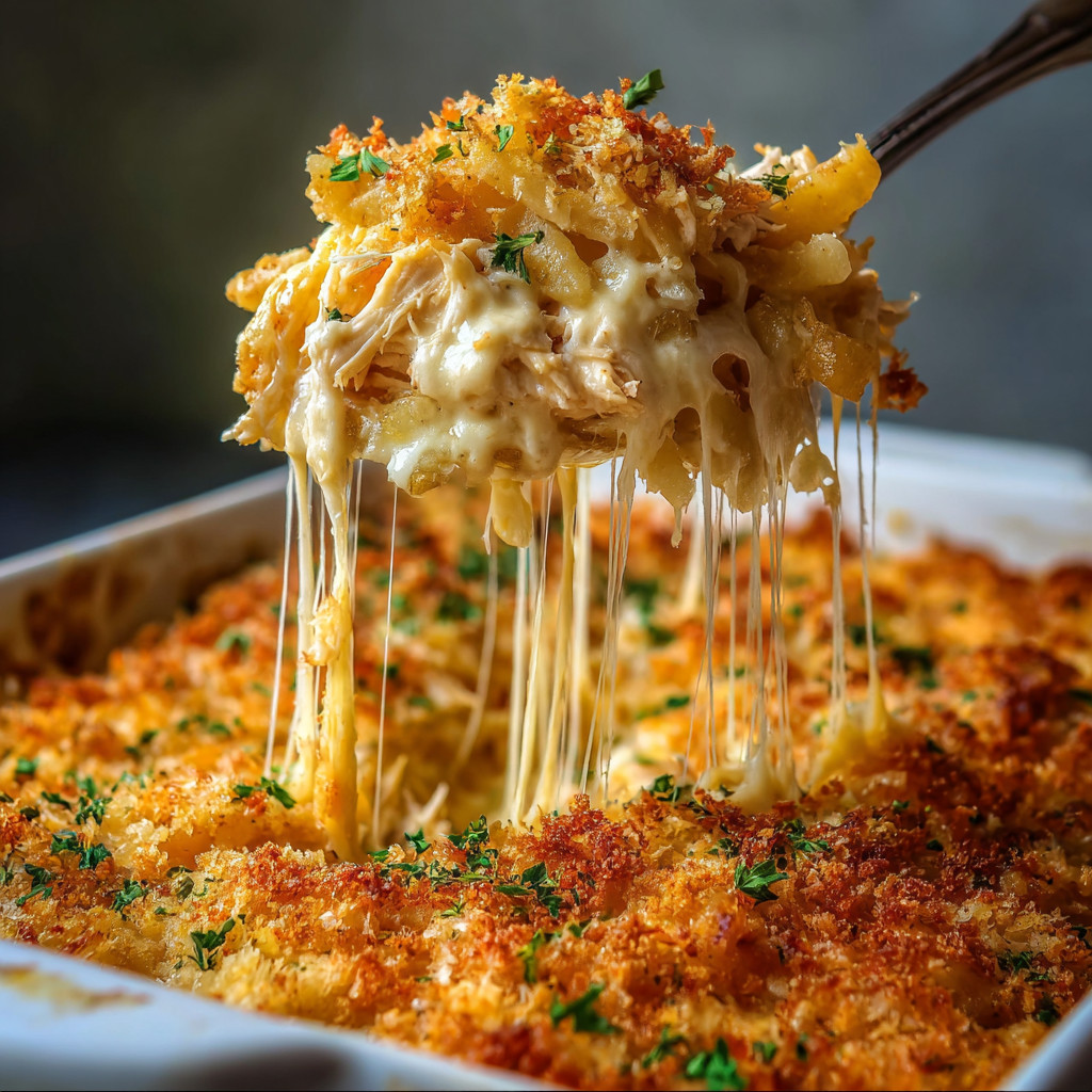 Ein weißer Teller mit einer cremigen, kräftigen Suppe, die mit einer Gabel gestoßen wird.
