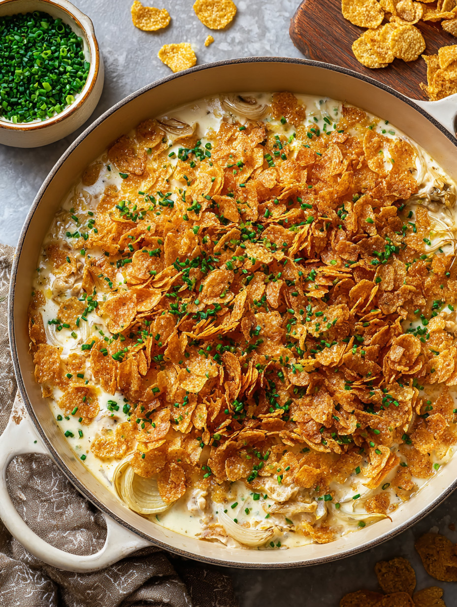 Ein großes, golden-braun gefärbtes Gericht mit Kichererbsen, Onions und Kartoffeln.