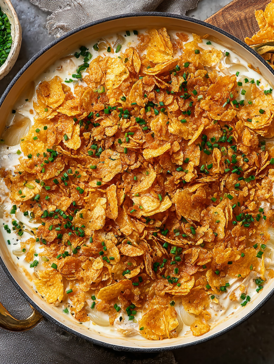 Ein Bild von einer Käse-Pretzel-Mischung, die in einem Topf oder Kasserolle zubereitet wurde.