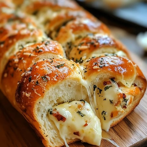 Ein Baguette mit Swirled Garlic Herb Cheese.