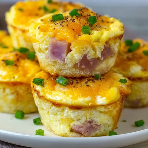 Ein weißer Teller mit sechs kleinen, leckeren, zubereiteten Eiern mit Zwiebeln und Käse darauf.